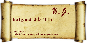 Weigand Júlia névjegykártya